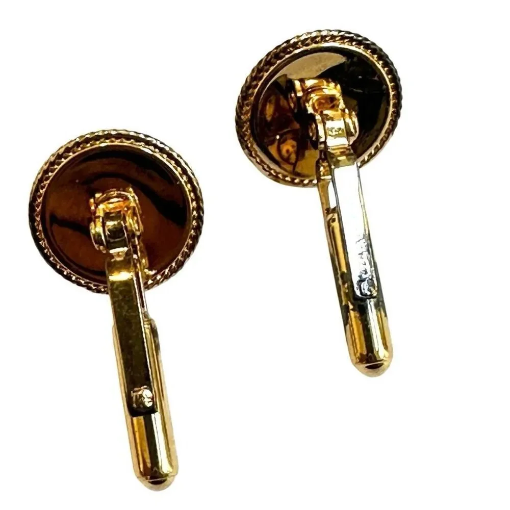 Walter E Hayward WEH Gold over Sterling blue  Mosaic Gemstones Cufflinks